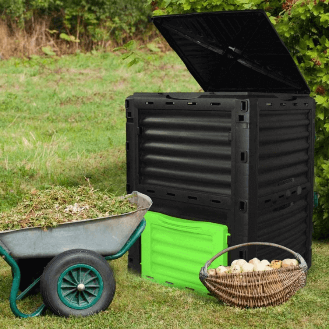 Compostador de jardín de 300 l, contenedor de Compost de Gran